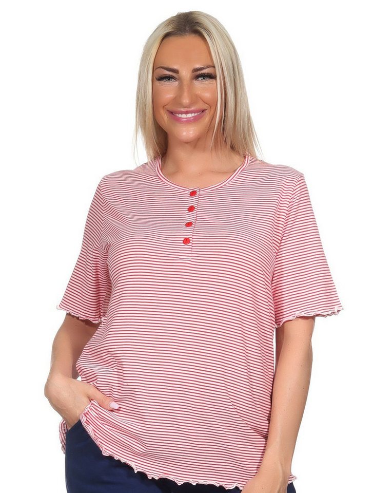 Normann Relaxanzug Damen kurzarm Schlafanzug Oberteil Pyjama Top Mix & Match von Normann