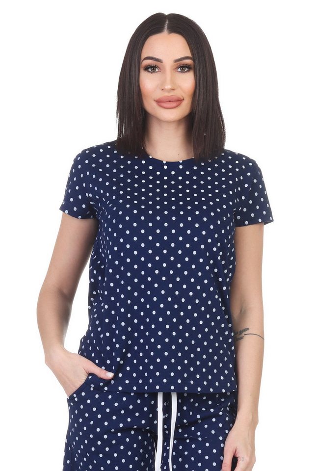 Normann Relaxanzug Damen kurzarm Schlafanzug Oberteil Pyjama Top Mix & Match von Normann