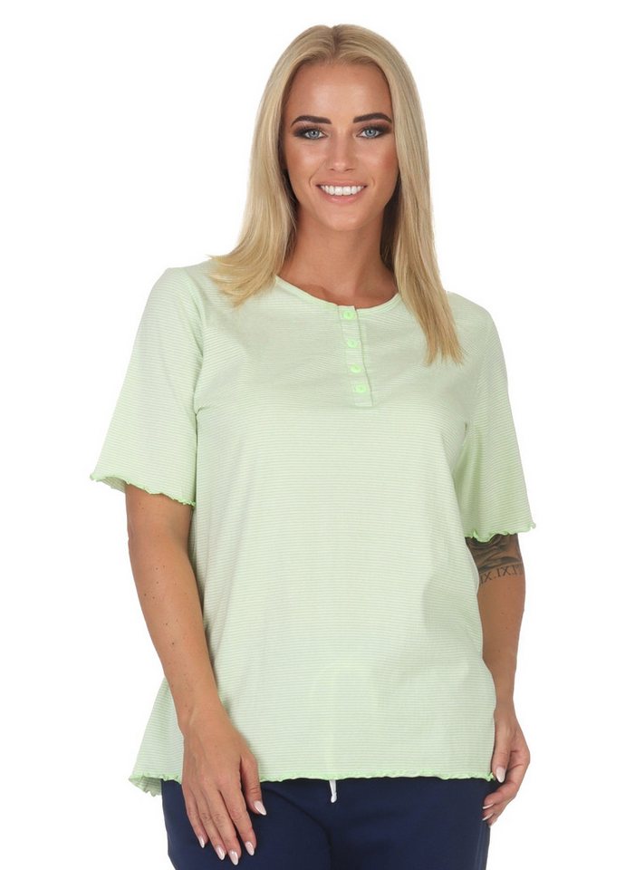 Normann Relaxanzug Damen kurzarm Schlafanzug Oberteil Pyjama Top Mix & Match von Normann