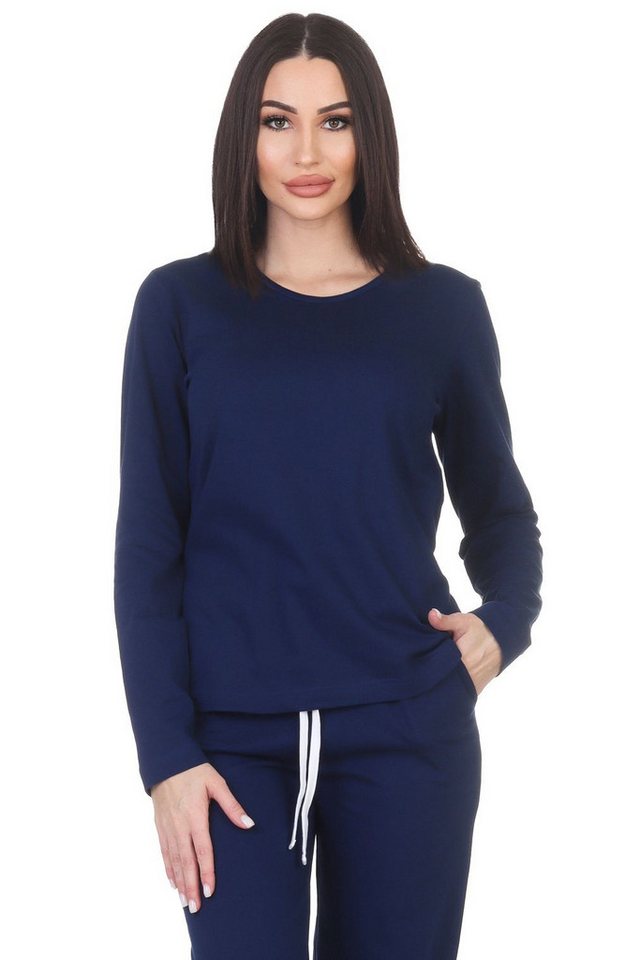 Normann Relaxanzug Damen langarm Schlafanzug Oberteil Pyjama Top Mix & Match von Normann