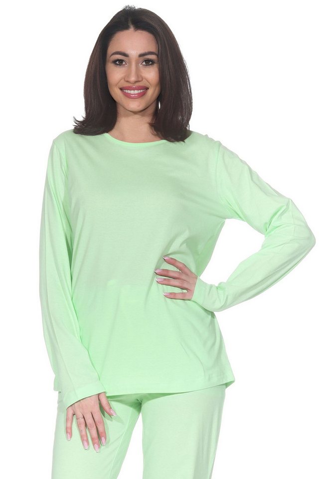 Normann Relaxanzug Damen langarm Schlafanzug Oberteil Pyjama Top Mix & Match von Normann
