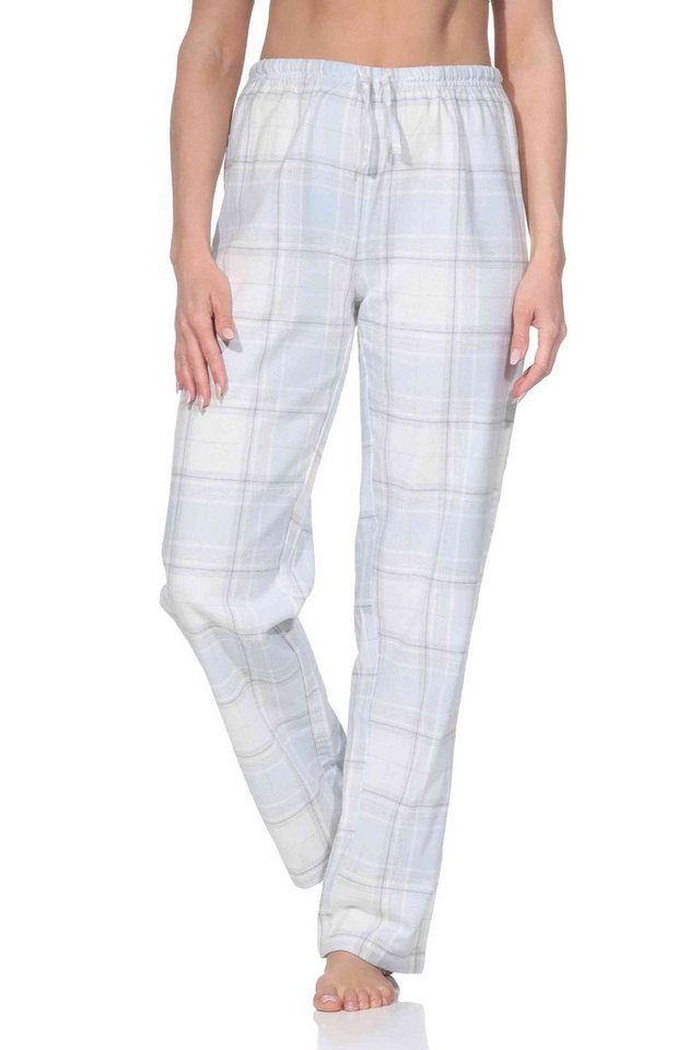 Normann Relaxanzug Normann Damen Schlafhose aus Flanell Schlafanzug Hose kariert von Normann