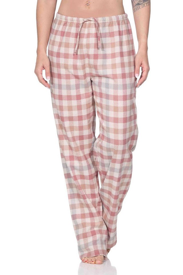 Normann Relaxanzug Normann Damen Schlafhose aus Flanell Schlafanzug Hose kariert von Normann