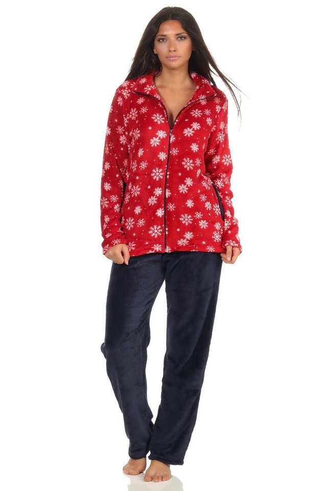 Normann Relaxanzug Wunderschöner Damen Hausanzug aus Coralfleece in winterlichem Design von Normann