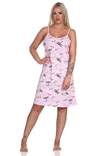 Normann Sommerliches Damen Spaghetti Nachthemd, florales Design - auch in Übergrössen, Farbe:rosa, Größe:48-50 von Normann