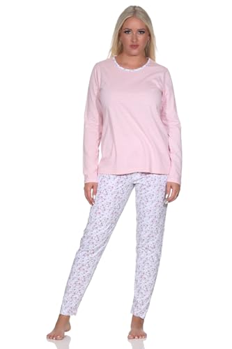 Normann Verspielter Damen Langarm Schlafanzug Pyjama in tollem floralen Muster, Farbe:rosa, Größe:48-50 von Normann