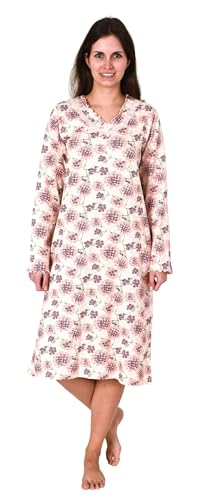 Normann Verspieltes frauliches Damen Nachthemd mit Spitze in floralem Design - 105 cm, Farbe:rosa, Größe:40-42 von Normann
