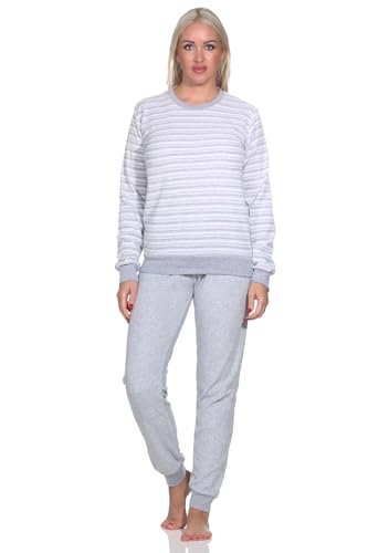 Normann Wunderschöner Damen Frottee Schlafanzug Langarm Pyjama mit Bündchen –- auch in Übergrössen, Farbe:rosa1, Größe:36-38 von Normann