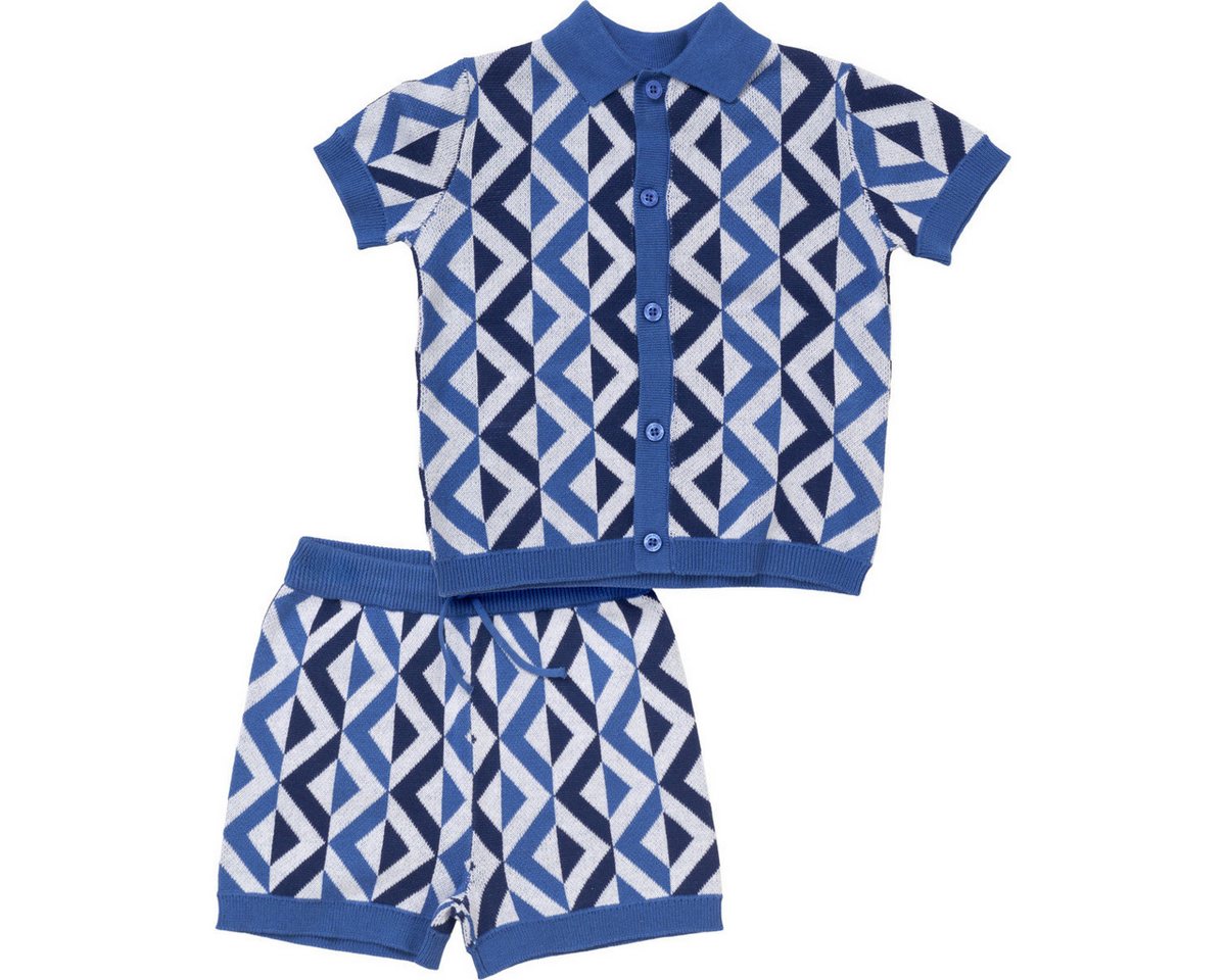 Norn Studios Poloshirt Rauten Unisex Kinder Kinderset, Kinder Outfit, Kinder Poloshirt, Kindershorts, Zweiteiler von Norn Studios