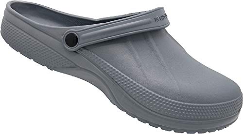 Herren Übergröße Schuhe Sandale Badeschuhe Clogs Hausschuhe Gartenclog Nr.1602 (grau, 49) von Norn