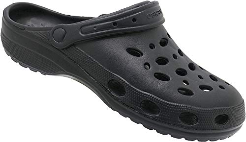 Herren Übergröße Schuhe Sandale Badeschuhe Clogs Hausschuhe Gartenclog Nr.1901 (schwarz, 48) von Norn