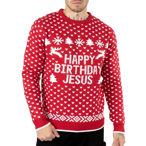 NOROZE Männer Herren Erwachsene Neuheit nackt Weihnachtsmann Frohe Weihnachten Strickpullover Pullover Größe S M L XL XXL von NOROZE