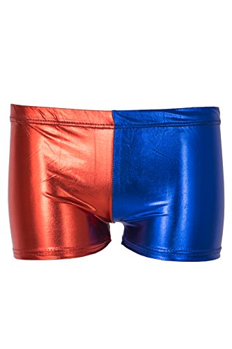 NOROZE Damen Kotrastfarbige Shorts Frauen 2 Farbton Hot Pants (Rot Blau 002, 40) von NOROZE