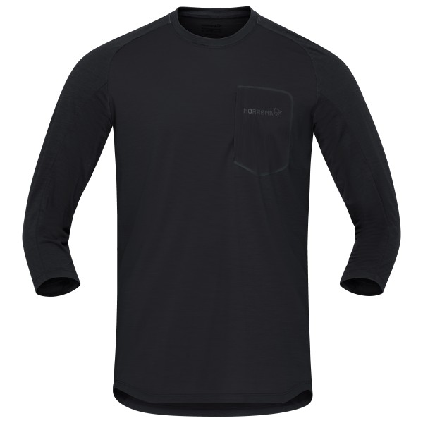Norrøna - Skibotn Equaliser Merino 3/4 T-Shirt - Radtrikot Gr M schwarz von Norrøna
