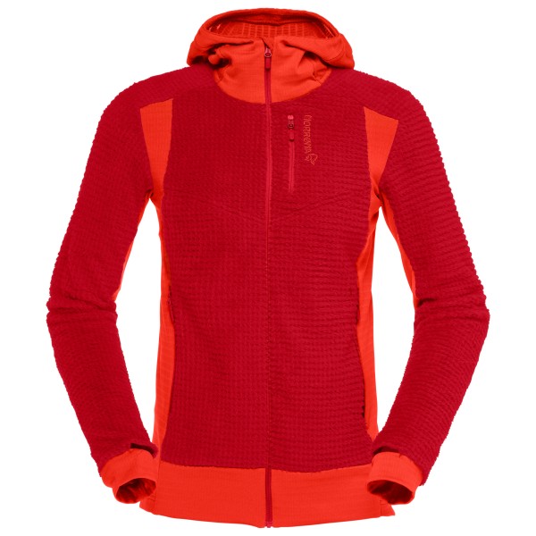 Norrøna - Women's Falketind Alpha120 Zip Hood - Fleecejacke Gr L rot von Norrøna