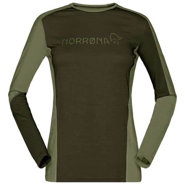 Norrøna - Women's Falketind Equaliser Merino Round Neck - Merinoshirt Gr L oliv von Norrøna