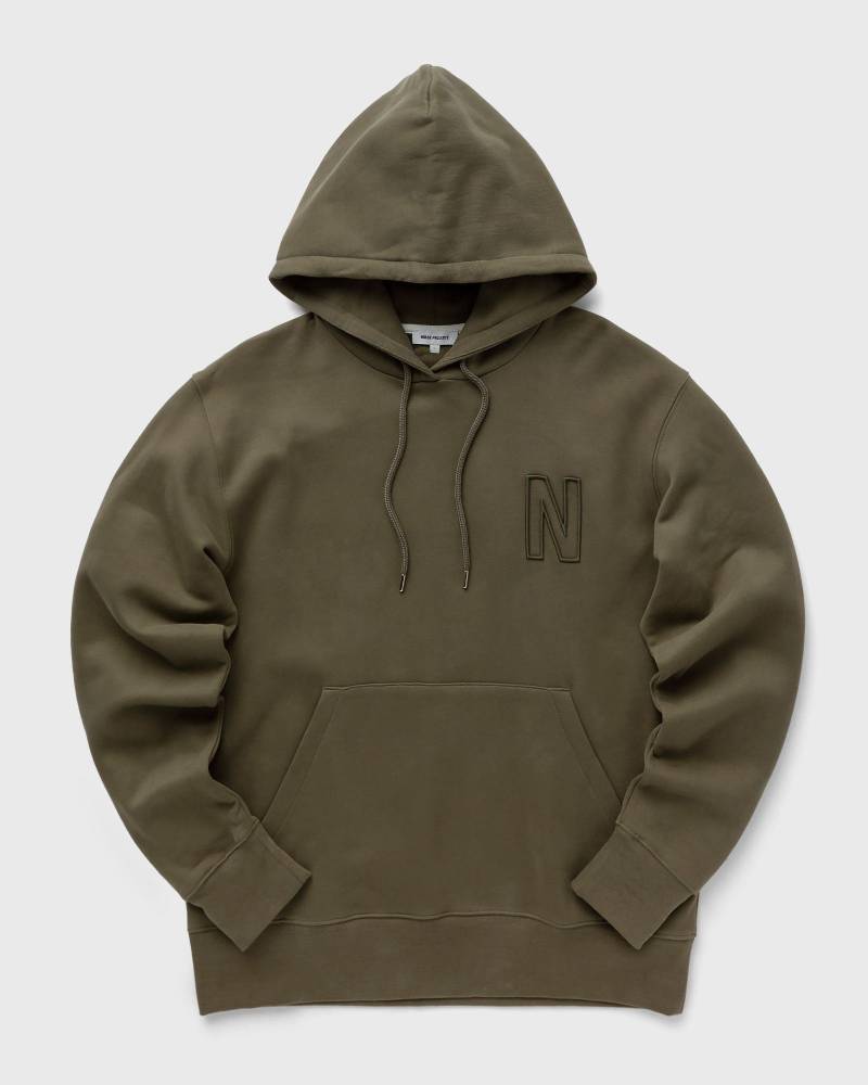 Norse Projects Arne Relaxed Organic Brushed Fleece N Logo Hoodie men Hoodies green in Größe:L von Norse Projects