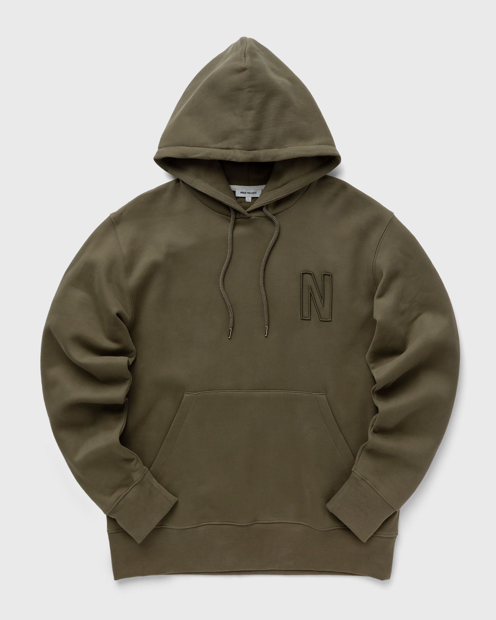 Norse Projects Arne Relaxed Organic Brushed Fleece N Logo Hoodie men Hoodies green in Größe:M von Norse Projects