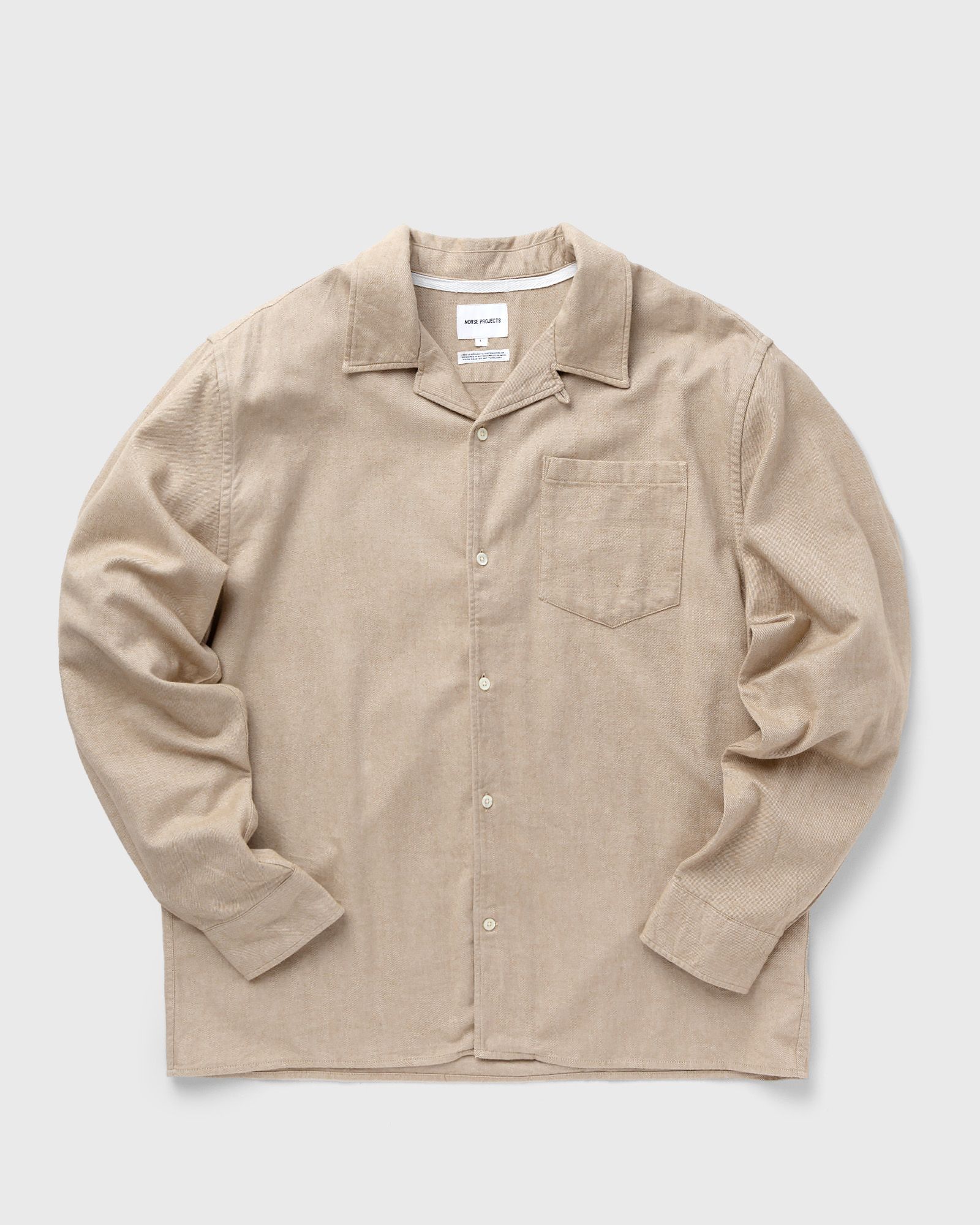 Norse Projects Carsten Organic Flannel Shirt LS men Longsleeves beige in Größe:L von Norse Projects