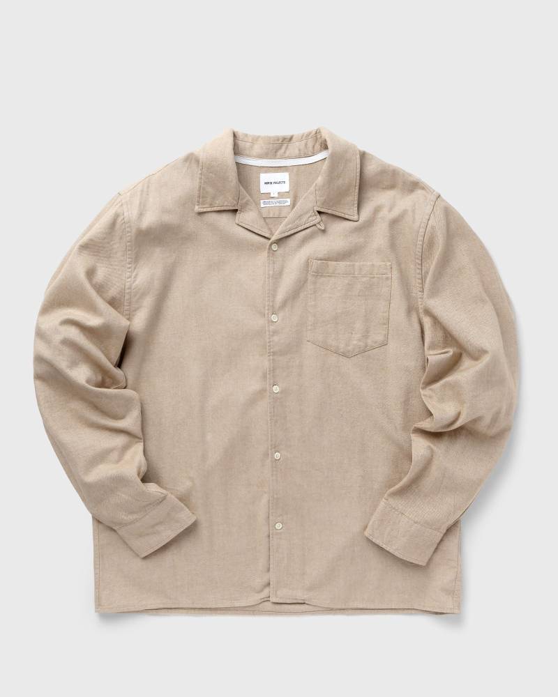 Norse Projects Carsten Organic Flannel Shirt LS men Longsleeves beige in Größe:L von Norse Projects