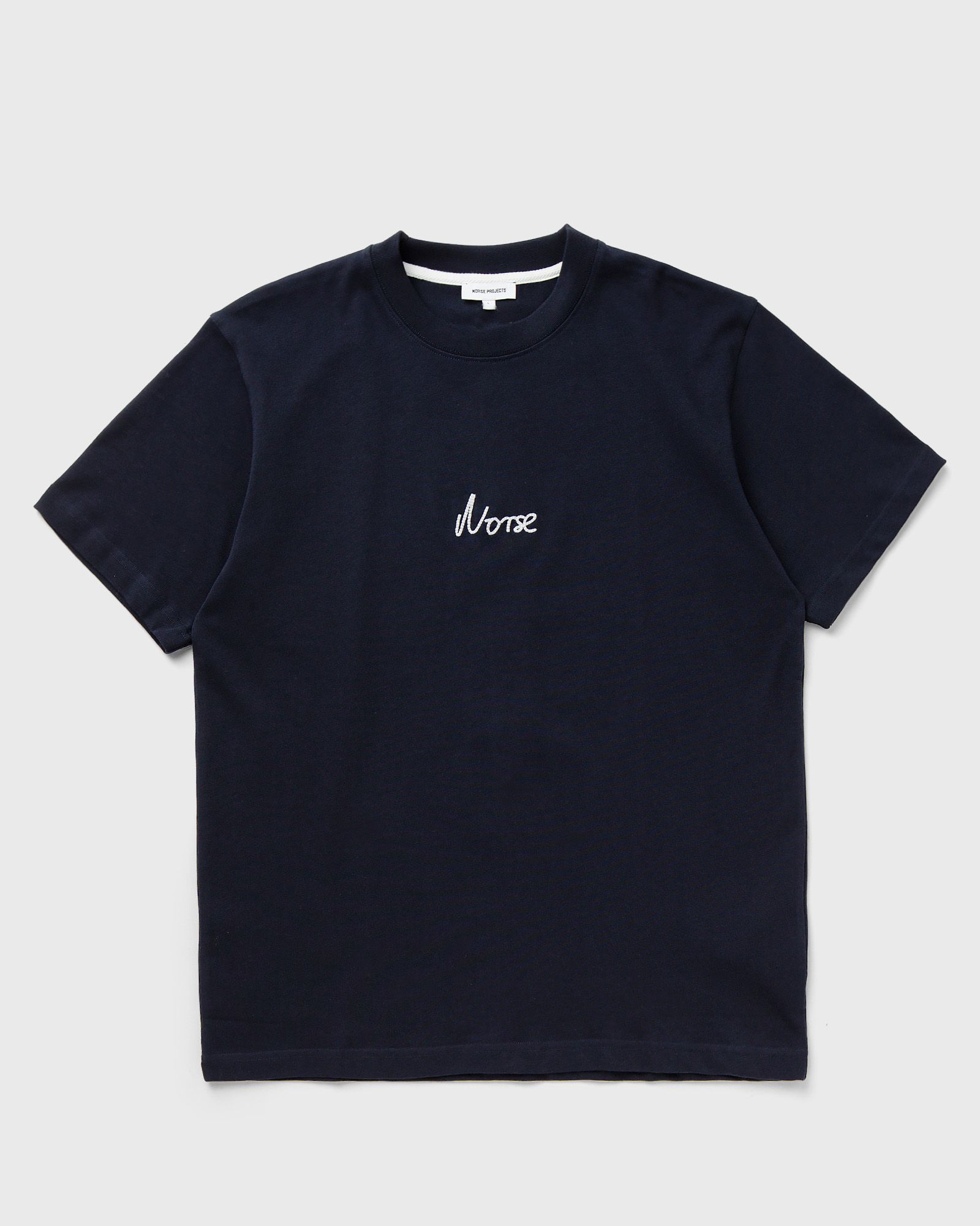 Norse Projects Johannes Organic Chain Stitch Logo T-shirt men Shortsleeves blue in Größe:L von Norse Projects