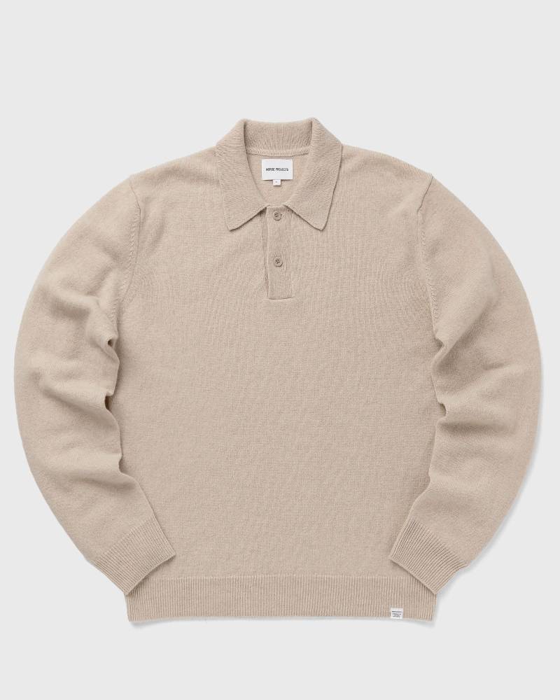 Norse Projects Marco Merino Lambswool Polo men Pullovers beige in Größe:S von Norse Projects