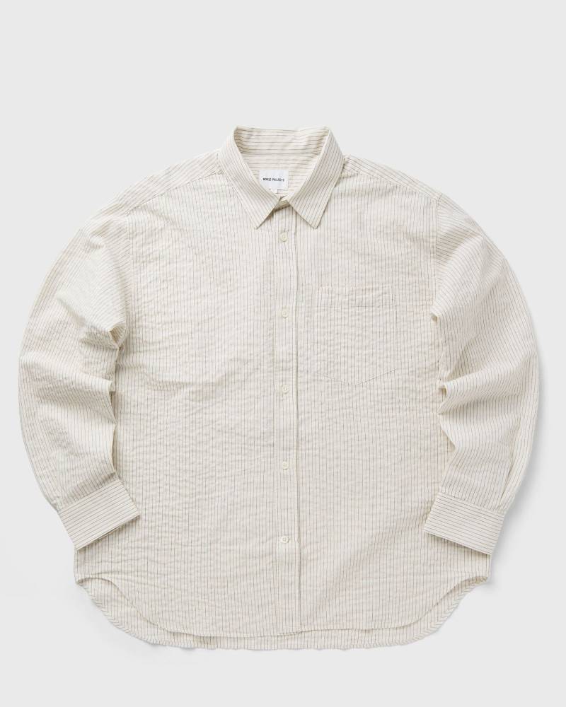 Norse Projects Oversized Striped Shirt men Longsleeves beige in Größe:L von Norse Projects