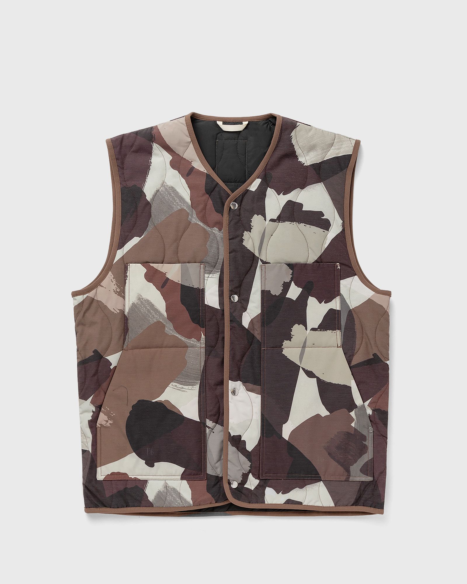 Norse Projects Peter Camo Nylon Insulated Vest men Vests black|brown in Größe:L von Norse Projects