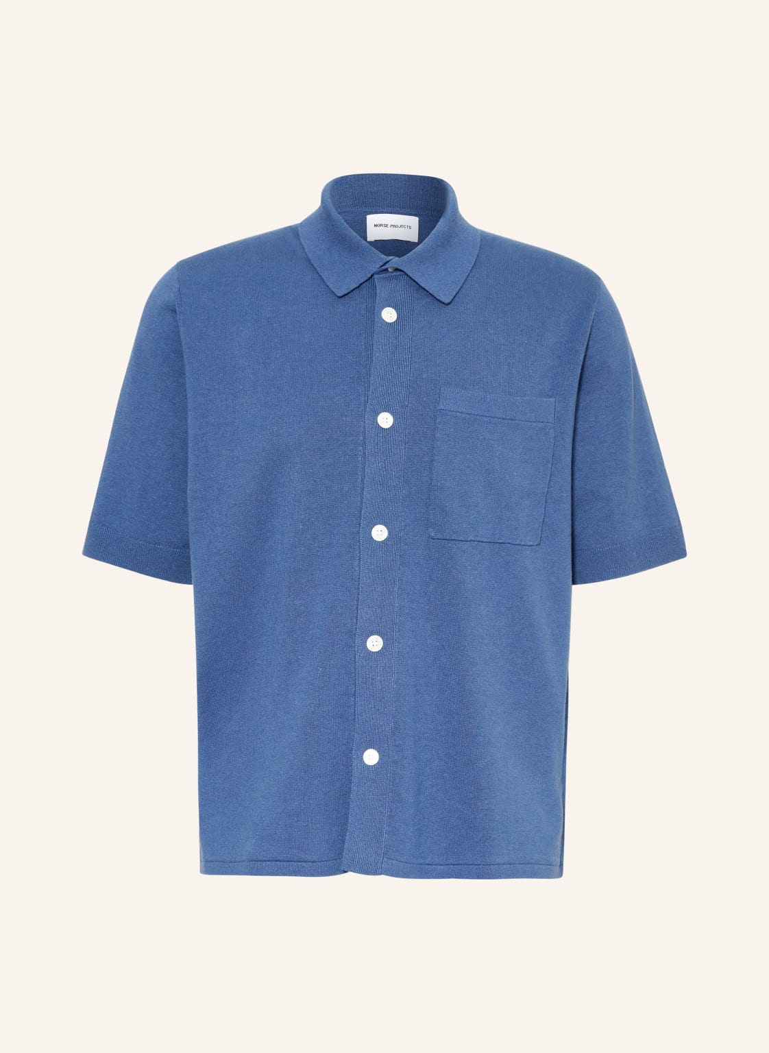 Norse Projects Strickhemd Mit Leinen blau von Norse Projects