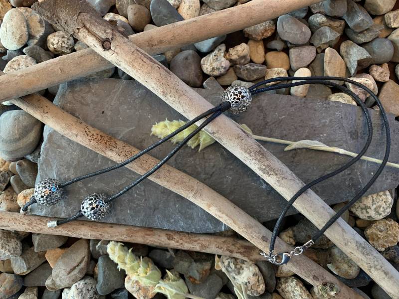 Halskette Copper Spacer Beads Round Antique Silver Flower Pattern About 17mm( 5/8" Dia von NorseMagicBox