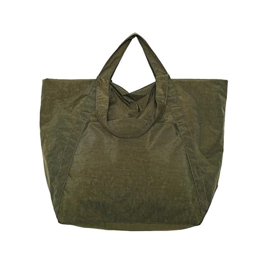 Norsenvia Extra groß Tote Bag mit Reißverschluss und Innentasche Strandtasche Faltbar Reisetasche Shopper Aufbewahrungstasche Arbeitstasche Umhängetasche (Grün) von Norsenvia