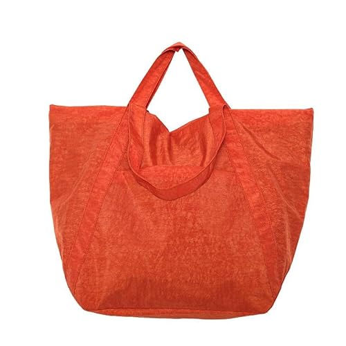 Norsenvia Extra groß Tote Bag mit Reißverschluss und Innentasche Strandtasche Faltbar Reisetasche Shopper Aufbewahrungstasche Arbeitstasche Umhängetasche (Orange) von Norsenvia