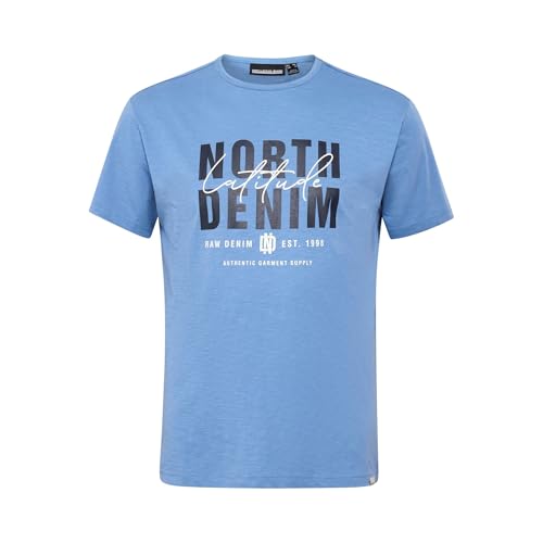 Printed T-Shirt in Herren Übergrößen von North, blau, Größe:6XL von North 56*4