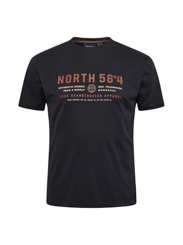 Printed T-Shirt in großen Größen bis 10XL von North 56°4, schwarz, Größe:3XL von North 56*4