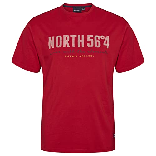 North 56-4/North 56Denim Herren North 56-4 T-Shirt, Red, 2XL von North 56-4/North 56Denim