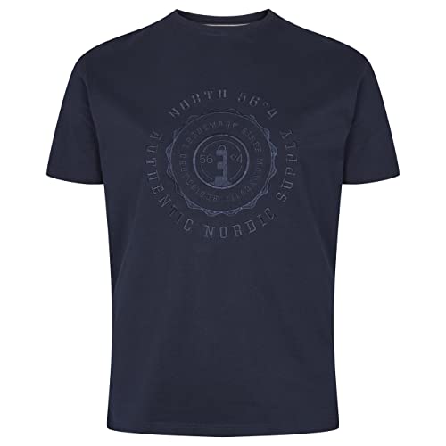 North 56°4 - T-Shirt W/Big Embroidery - 100% Cotton - 0580 Navy Blue von North 56-4/North 56Denim