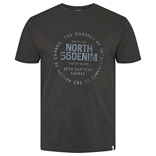 North 56Denim - Printed T-Shirt - 100% Cotton - 0666 Peat von North 56-4/North 56Denim