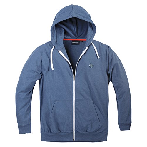 North 56°4 XXL Allsize Kapuzen-Sweatjacke blau melange, XL Größe:6XL von North 56°4