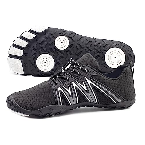 North Bund Badeschuhe Unisex Aquaschuhe Herren Damen Strandschuhe Wasserschuhe Schnell Trocknend Schwimmschuhe Outdoor Traillaufschuhe rutschfeste Schwarz 39 von North Bund