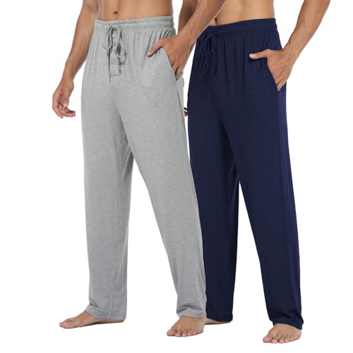 North Bund Herren 2er Pack Schlafanzughose Modal Pyjamahose Nachtwäsche Freizeithose Elastischer Taille Loungewear Lang Hose Schlafhose Weich Loungehose Schlafanzughosen Männer Sommer XL North Bund Herren 2er Pack Schlafanzughose Modal Pyjamahose Nachtwäsche Freizeithose Elastischer Taille Loungewear Lang Hose Schlafhose Weich Loungehose Schlafanzughosen Männer Sommer XL von North Bund