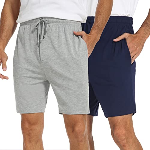 North Bund Herren Schlafanzughose Kurz Pyjamahose 2er Pack Schlafshorts Freizeithose Sommer Nachtwäsche Schlafhose Weich Shorts Sleephose Für Männer Shorty Schlafanzugshorts Mit Taschen L von North Bund