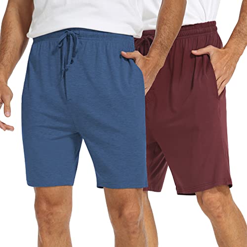 North Bund Herren Schlafanzughose Kurz Pyjamahose 2er Pack Schlafshorts Freizeithose Sommer Nachtwäsche Schlafhose Weich Shorts Sleephose Für Männer Schlafanzugshorts Seitentaschen Mit Taschen von North Bund