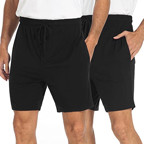 North Bund Herren Schlafanzughose Kurz Pyjamahose 2er Pack Schlafshorts Freizeithose Sommer Nachtwäsche Schlafhose Weich Shorts Sleephose Für Männer Shorty Schlafanzugshorts Mit Taschen M von North Bund