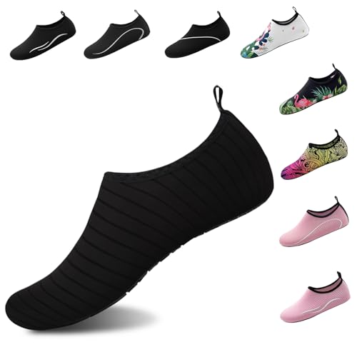 North Bund Herren Wasserschuhe Damen Badeschuhe Aquaschuhe Schwimmschuhe Strandschuhe Barfußschuhe Surfschuhe Schwarz 40/41 von North Bund