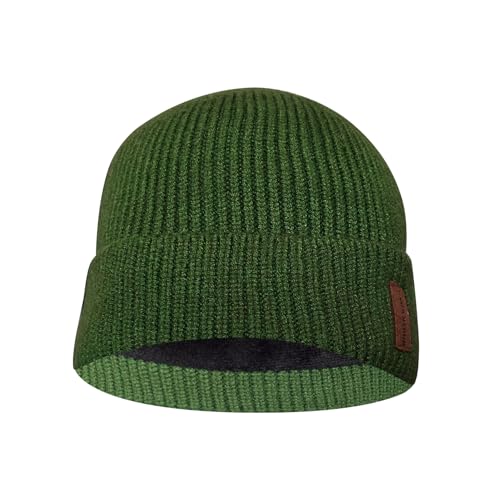 North Bund Winter Beanie Mütze Herren Damen Strickmütze Unisex Dickes Warmfutter Wintermütze Dehnbarer weicher Innerline Hut Grün von North Bund