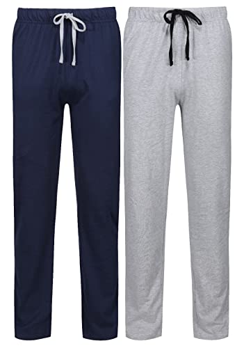 North East Herren Schlafanzughose mit Taschen, Multipack, Baumwolle, 2 Stück, Marineblau/Grau Melange, L North East Herren Schlafanzughose mit Taschen, Multipack, Baumwolle, 2 Stück, Marineblau/Grau Melange, L von North East