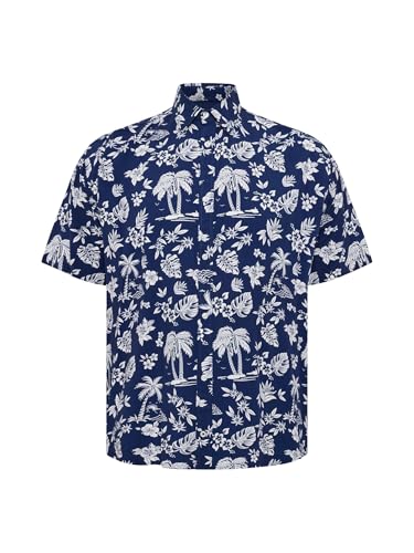 Hawaiihemd in großen Größen von North, Blau, Größe:7XL von North Latitude denim