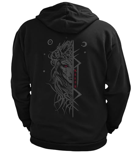 North Legendary - Herren Sweatjacke mit Kapuze - Freya nordische Göttin Rücken Aufdruck - nordische Wikinger Walhalla Zipper, Valhalla Viking, Größe:3XL, Farbe:Blutrot North Legendary - Herren Sweatjacke mit Kapuze - Freya nordische Göttin Rücken Aufdruck - nordische Wikinger Walhalla Zipper, Valhalla Viking, Größe:3XL, Farbe:Blutrot von North Legendary