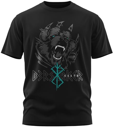 North Legendary - T-Shirt für Herren - Bär Björn Krieger Berserker - Brust Aufdruck, Viking Shirt, Wikinger, Walhalla, Geschenk für Männer, Größe:3XL, Farbe:Petrol North Legendary - T-Shirt für Herren - Bär Björn Krieger Berserker - Brust Aufdruck, Viking Shirt, Wikinger, Walhalla, Geschenk für Männer, Größe:3XL, Farbe:Petrol von North Legendary