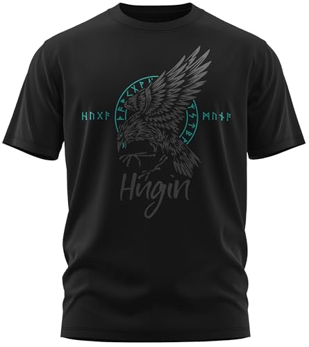 North Legendary - T-Shirt für Herren - Odin Rabe Hugin - Brust Aufdruck, Viking Shirt, Wikinger, Walhalla, Geschenk für Männer, Größe:M, Farbe:Petrol North Legendary - T-Shirt für Herren - Odin Rabe Hugin - Brust Aufdruck, Viking Shirt, Wikinger, Walhalla, Geschenk für Männer, Größe:M, Farbe:Petrol von North Legendary
